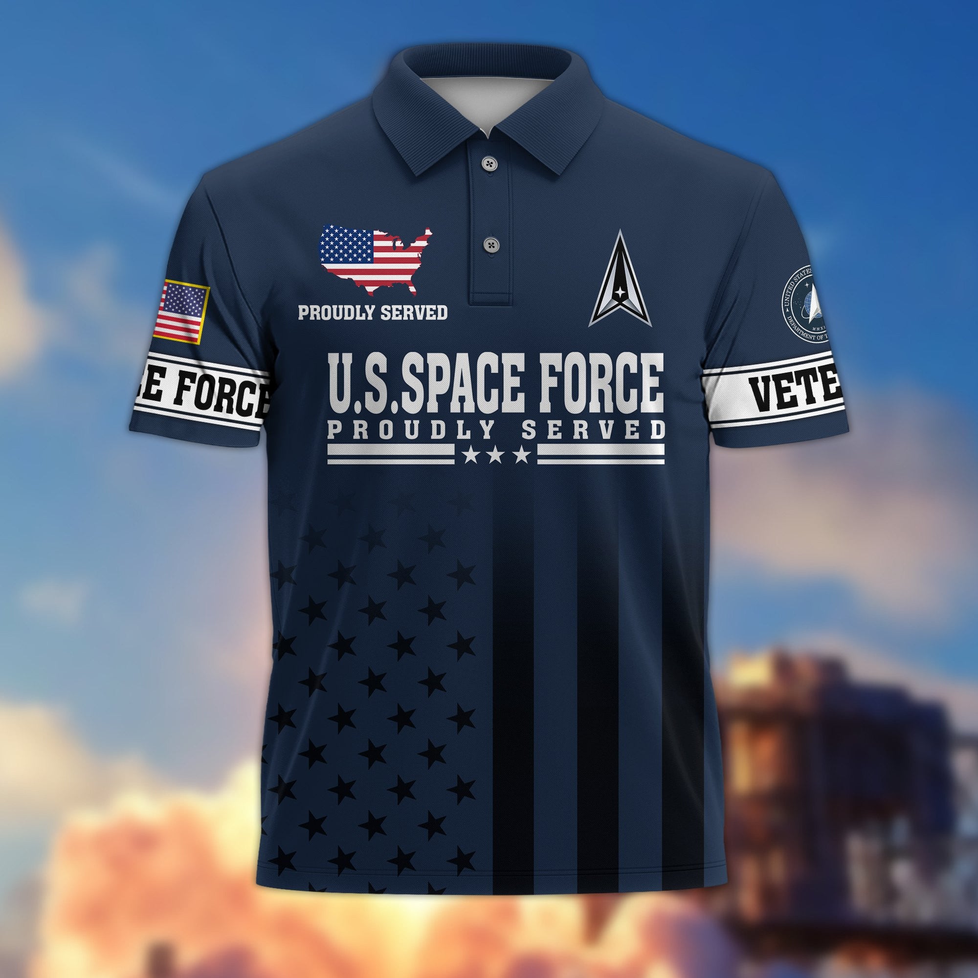Premium US Veterans Polo Shirt, Gifts For US Veterans, Gifts On Father's Day, Independence Day, Armed Forces Day, Veterans Day.