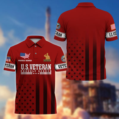 Premium US Veterans Polo Shirt, Gifts For US Veterans, Gifts On Father's Day, Independence Day, Armed Forces Day, Veterans Day.