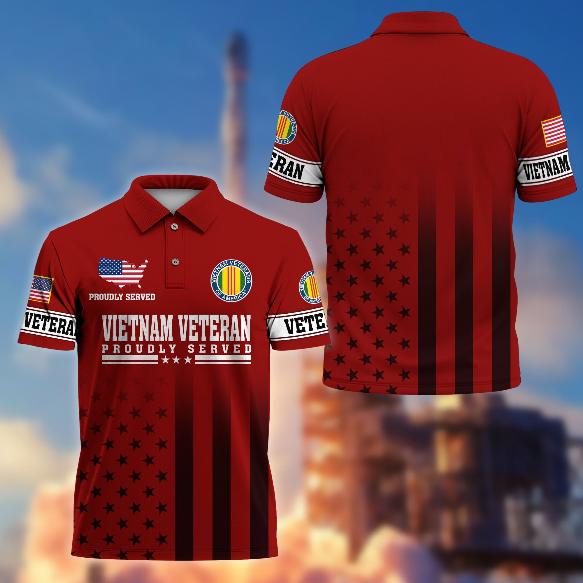 Premium US Veterans Polo Shirt, Gifts For US Veterans, Gifts On Father's Day, Independence Day, Armed Forces Day, Veterans Day.