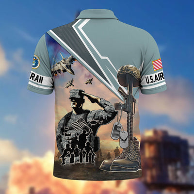 Premium US Veterans Polo Shirt, Gifts For US Veterans, Gifts On Father's Day, Independence Day, Armed Forces Day, Veterans Day.