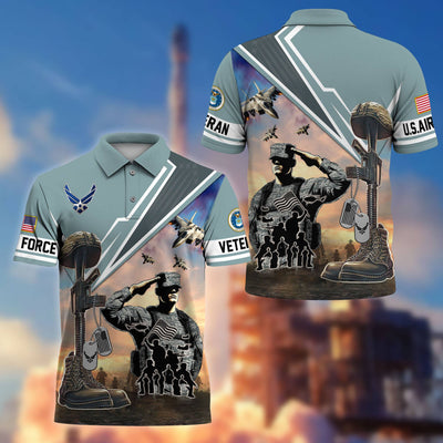 Premium US Veterans Polo Shirt, Gifts For US Veterans, Gifts On Father's Day, Independence Day, Armed Forces Day, Veterans Day.