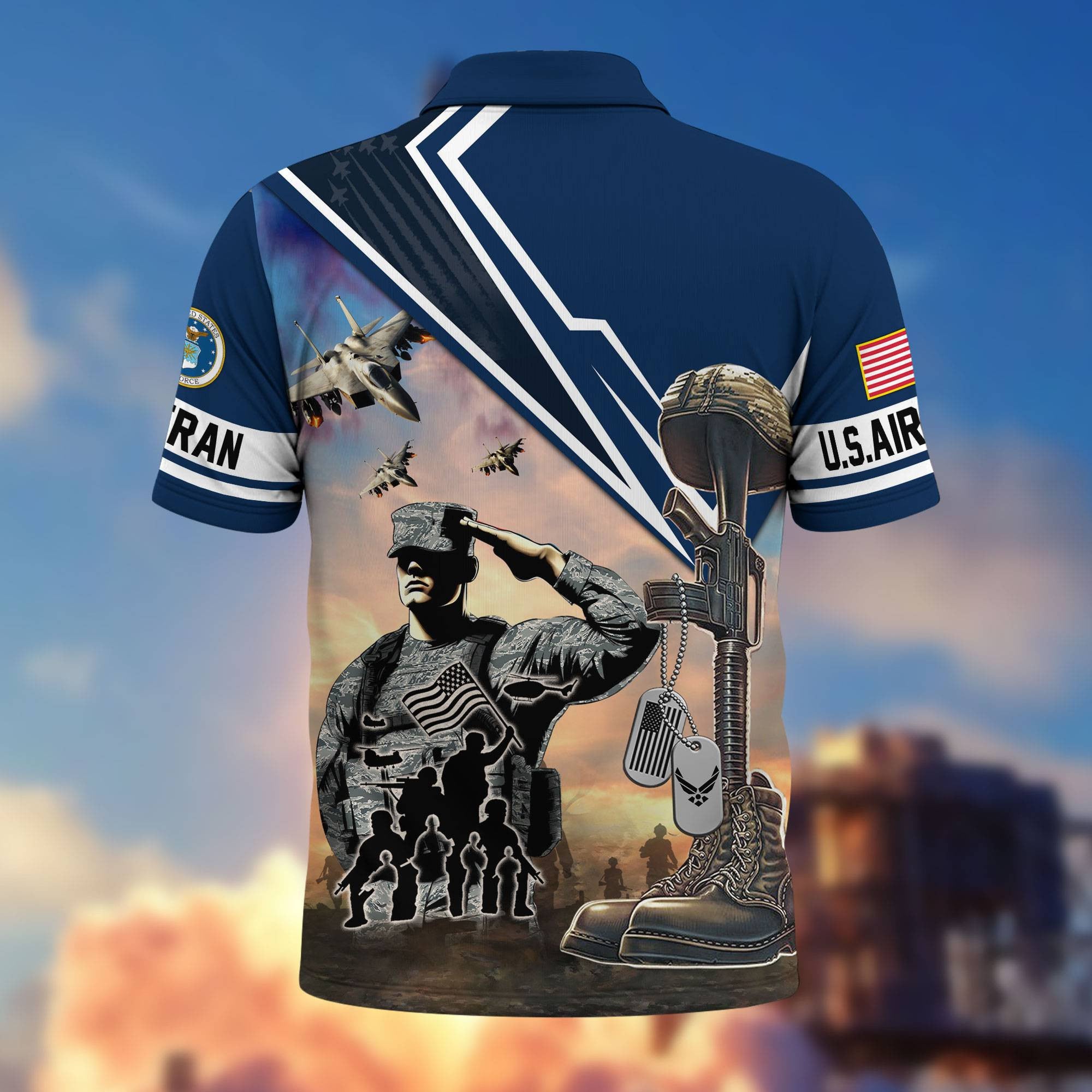 Premium US Veterans Polo Shirt, Gifts For US Veterans, Gifts On Father's Day, Independence Day, Armed Forces Day, Veterans Day.