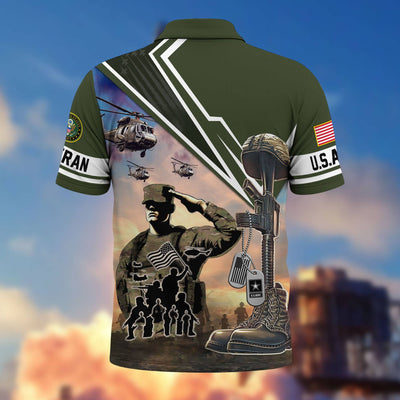 Premium US Veterans Polo Shirt, Gifts For US Veterans, Gifts On Father's Day, Independence Day, Armed Forces Day, Veterans Day.