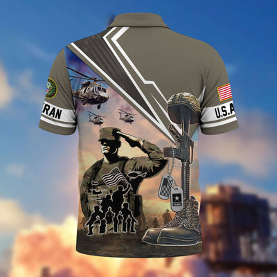 Premium US Veterans Polo Shirt, Gifts For US Veterans, Gifts On Father's Day, Independence Day, Armed Forces Day, Veterans Day.