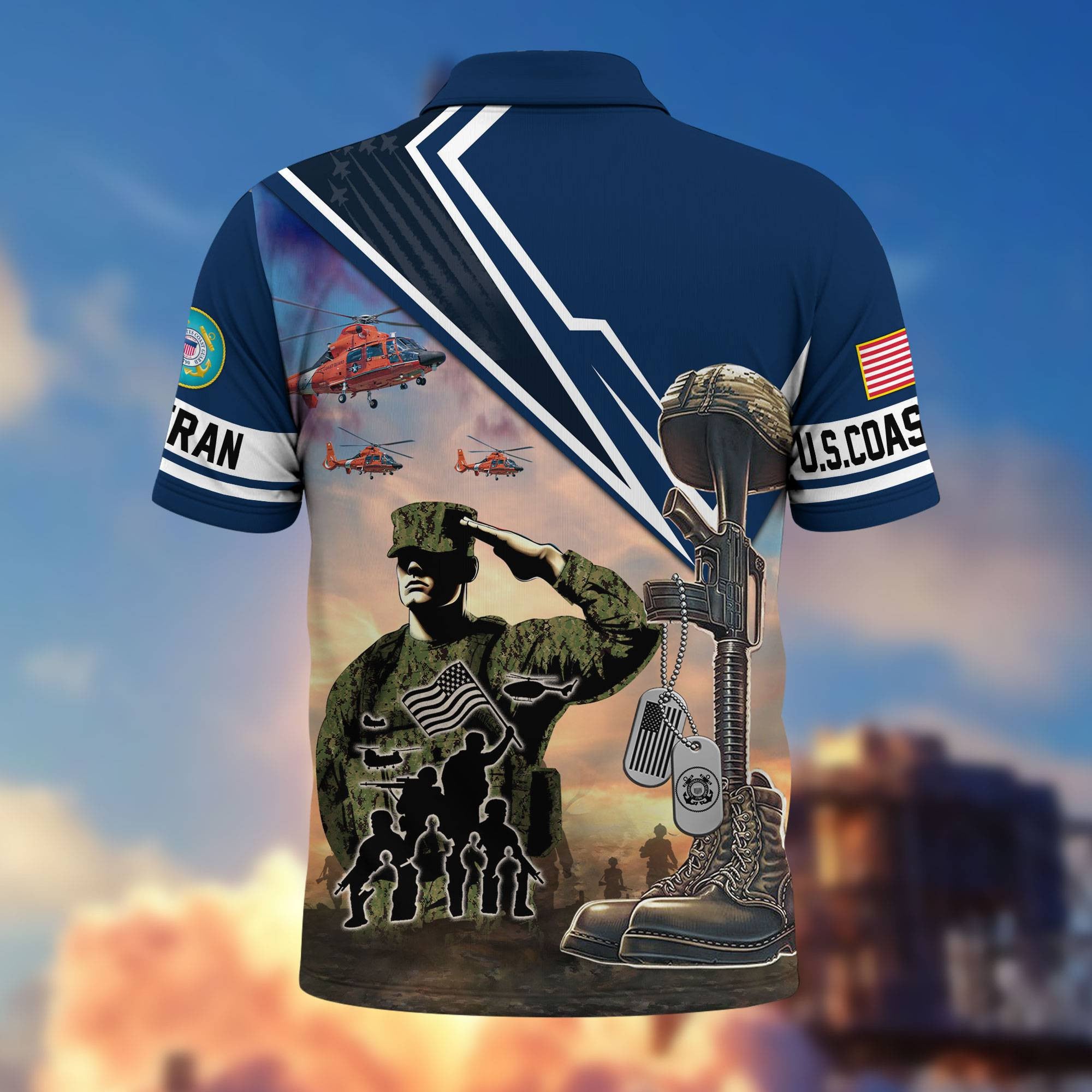 Premium US Veterans Polo Shirt, Gifts For US Veterans, Gifts On Father's Day, Independence Day, Armed Forces Day, Veterans Day.