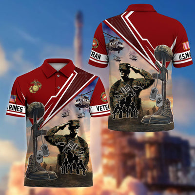 Premium US Veterans Polo Shirt, Gifts For US Veterans, Gifts On Father's Day, Independence Day, Armed Forces Day, Veterans Day.
