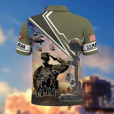 Premium US Veterans Polo Shirt, Gifts For US Veterans, Gifts On Father's Day, Independence Day, Armed Forces Day, Veterans Day.