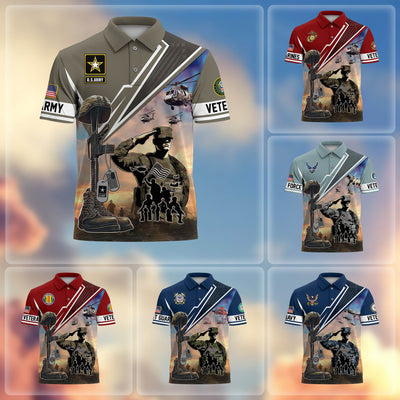 Premium US Veterans Polo Shirt, Gifts For US Veterans, Gifts On Father's Day, Independence Day, Armed Forces Day, Veterans Day.