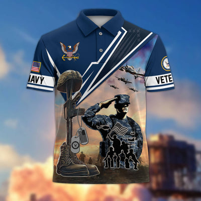 Premium US Veterans Polo Shirt, Gifts For US Veterans, Gifts On Father's Day, Independence Day, Armed Forces Day, Veterans Day.