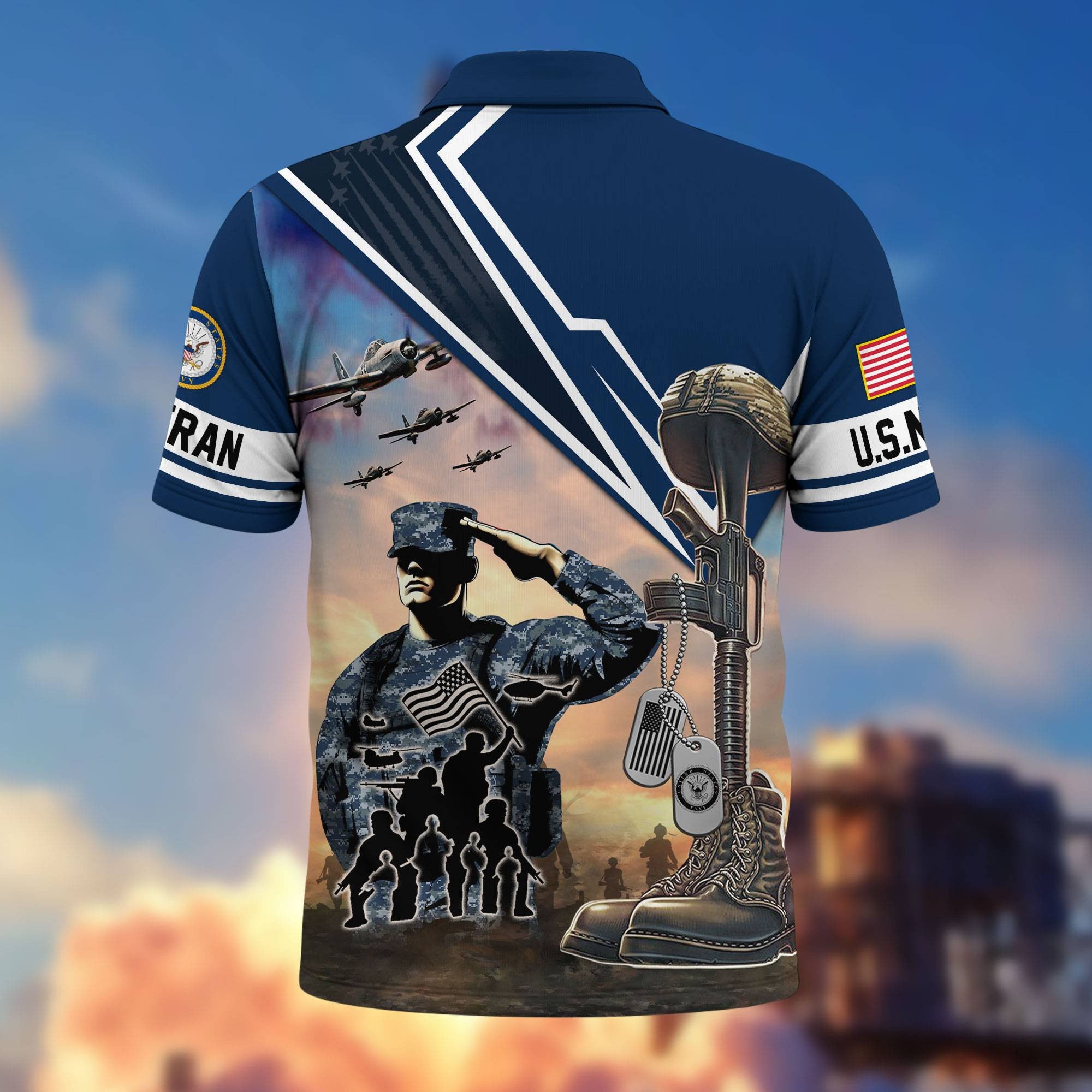 Premium US Veterans Polo Shirt, Gifts For US Veterans, Gifts On Father's Day, Independence Day, Armed Forces Day, Veterans Day.