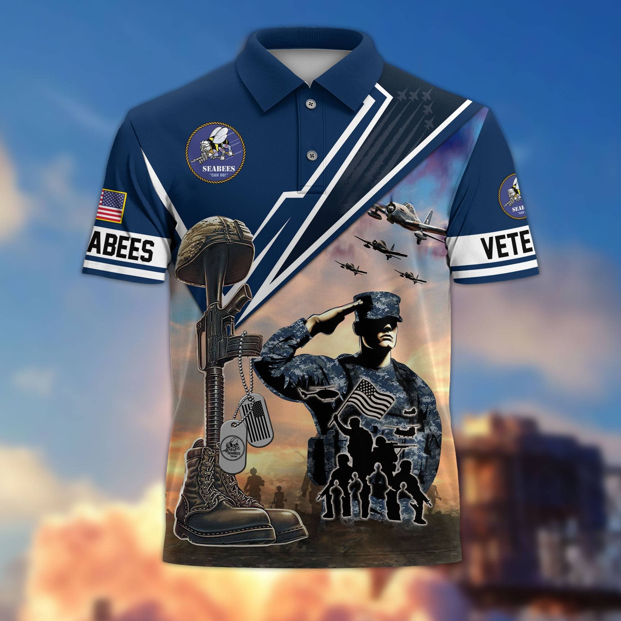 Premium US Veterans Polo Shirt, Gifts For US Veterans, Gifts On Father's Day, Independence Day, Armed Forces Day, Veterans Day.