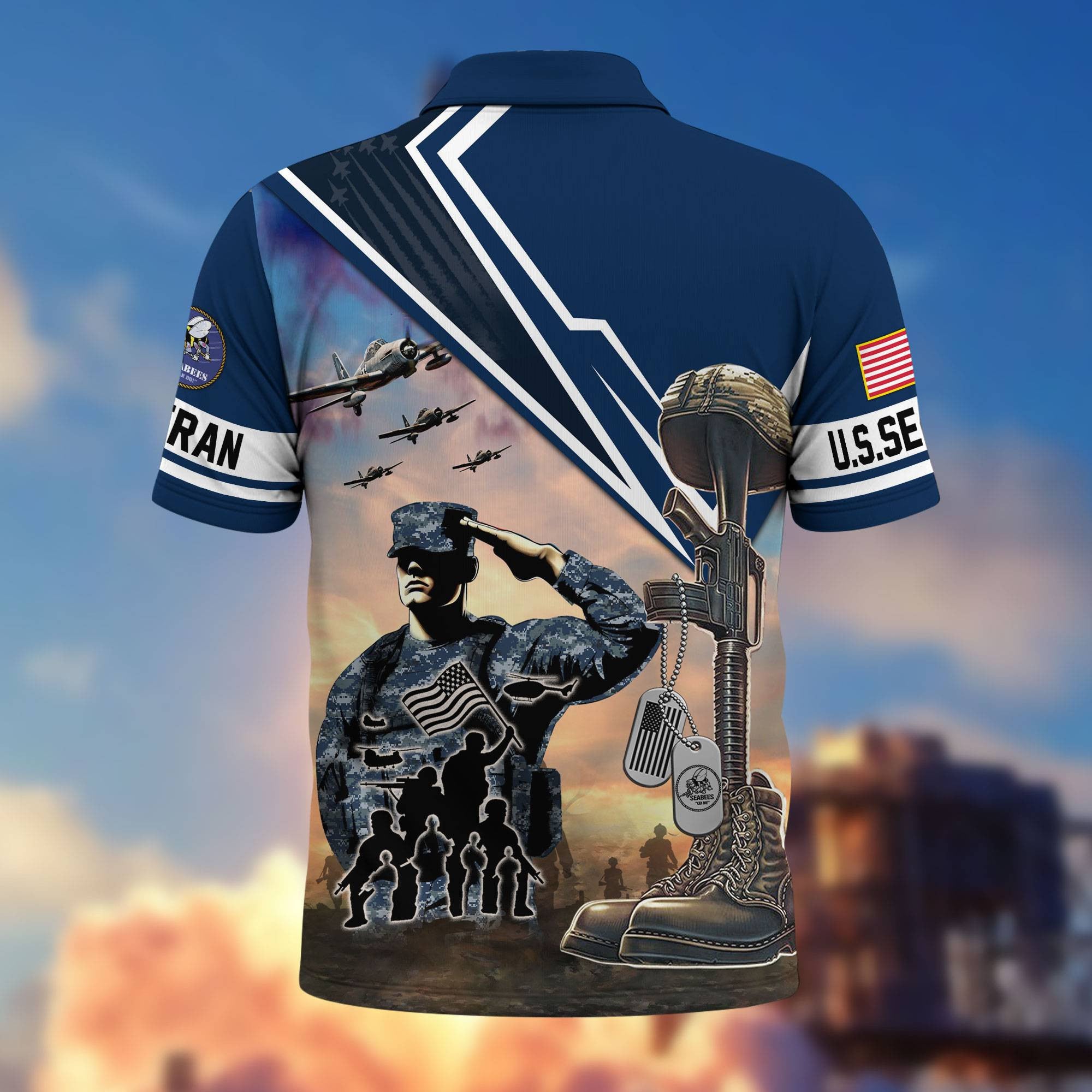 Premium US Veterans Polo Shirt, Gifts For US Veterans, Gifts On Father's Day, Independence Day, Armed Forces Day, Veterans Day.