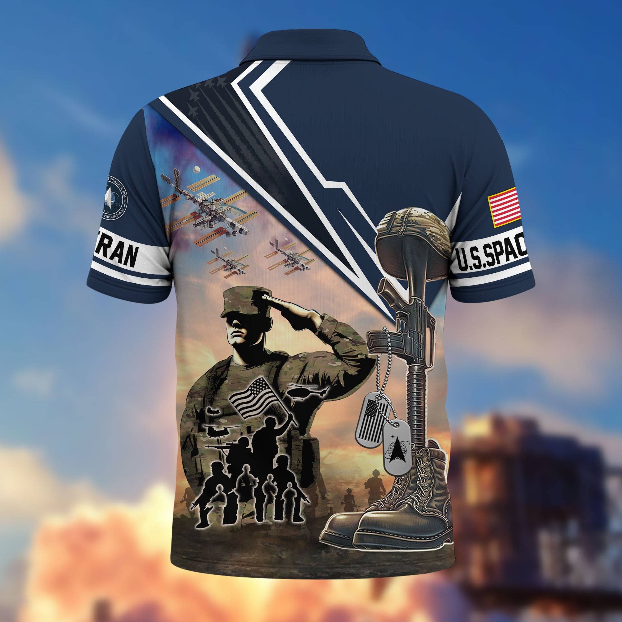 Premium US Veterans Polo Shirt, Gifts For US Veterans, Gifts On Father's Day, Independence Day, Armed Forces Day, Veterans Day.