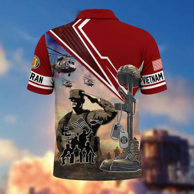 Premium US Veterans Polo Shirt, Gifts For US Veterans, Gifts On Father's Day, Independence Day, Armed Forces Day, Veterans Day.