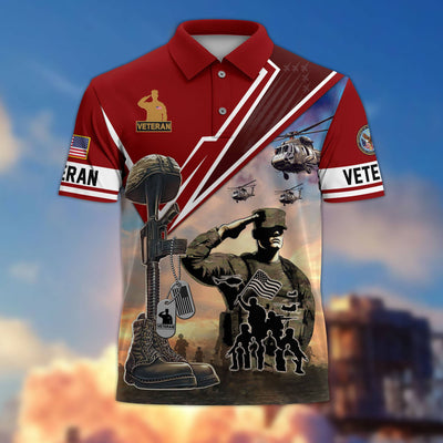 Premium US Veterans Polo Shirt, Gifts For US Veterans, Gifts On Father's Day, Independence Day, Armed Forces Day, Veterans Day.