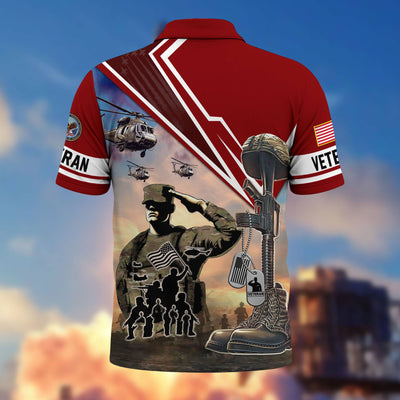 Premium US Veterans Polo Shirt, Gifts For US Veterans, Gifts On Father's Day, Independence Day, Armed Forces Day, Veterans Day.