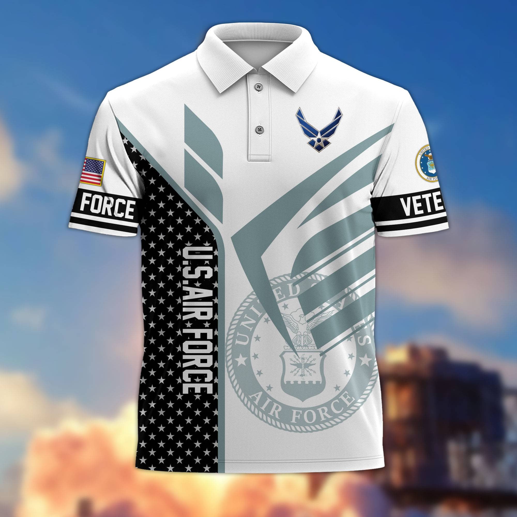 Premium US Veterans Polo Shirt, Gifts For US Veterans, Gifts On Father's Day, Independence Day, Armed Forces Day, Veterans Day.