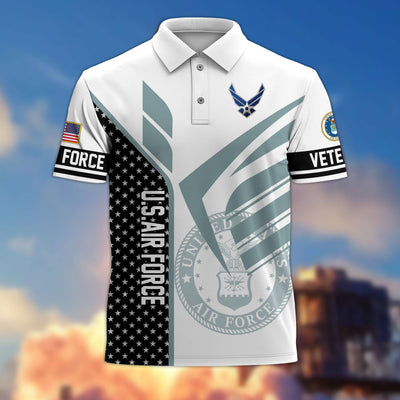 Premium US Veterans Polo Shirt, Gifts For US Veterans, Gifts On Father's Day, Independence Day, Armed Forces Day, Veterans Day.