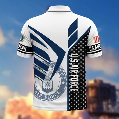 Premium US Veterans Polo Shirt, Gifts For US Veterans, Gifts On Father's Day, Independence Day, Armed Forces Day, Veterans Day.