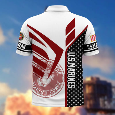 Premium US Veterans Polo Shirt, Gifts For US Veterans, Gifts On Father's Day, Independence Day, Armed Forces Day, Veterans Day.