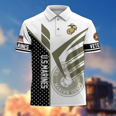 Premium US Veterans Polo Shirt, Gifts For US Veterans, Gifts On Father's Day, Independence Day, Armed Forces Day, Veterans Day.