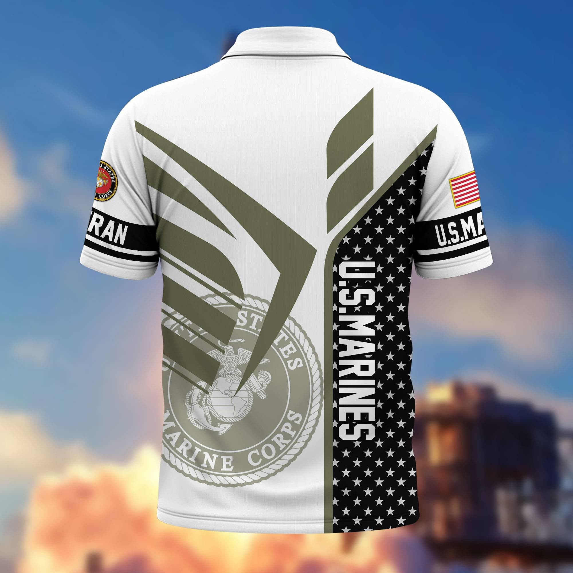 Premium US Veterans Polo Shirt, Gifts For US Veterans, Gifts On Father's Day, Independence Day, Armed Forces Day, Veterans Day.