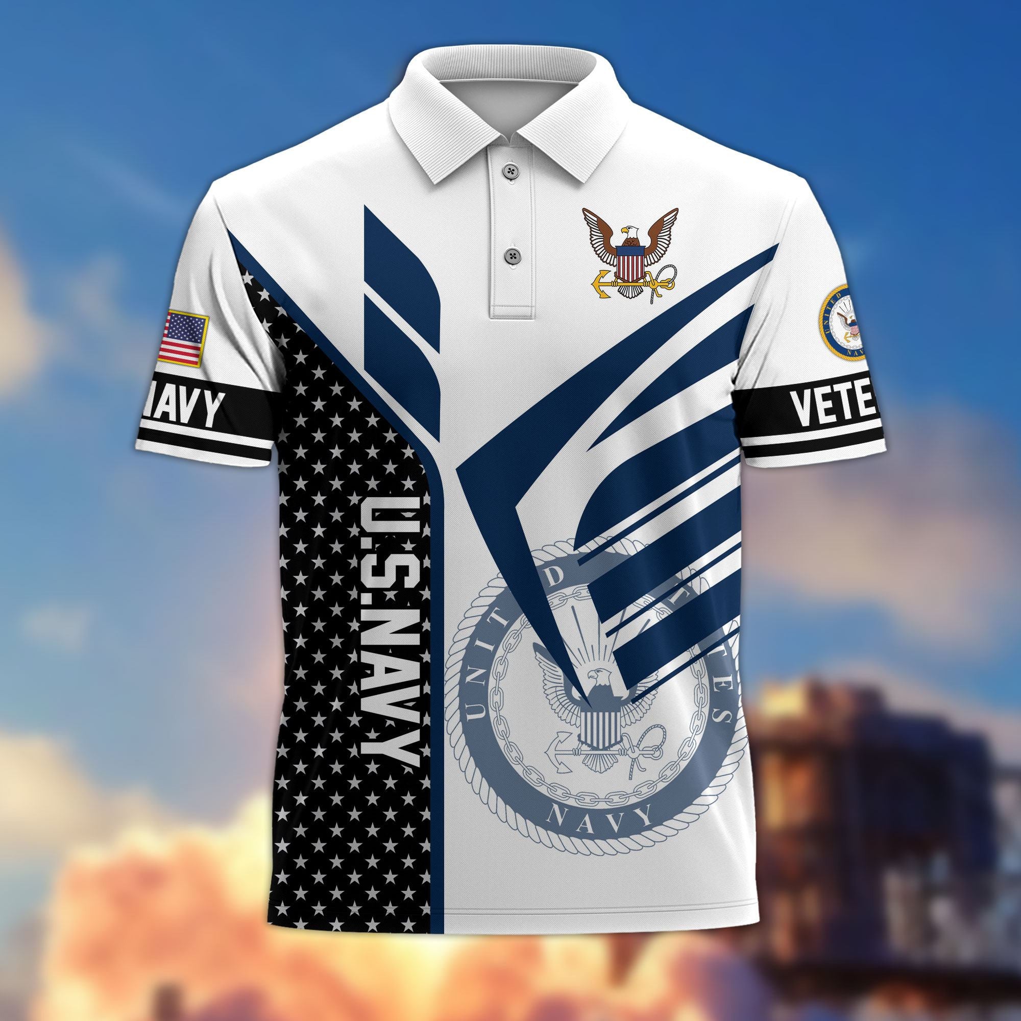 Premium US Veterans Polo Shirt, Gifts For US Veterans, Gifts On Father's Day, Independence Day, Armed Forces Day, Veterans Day.