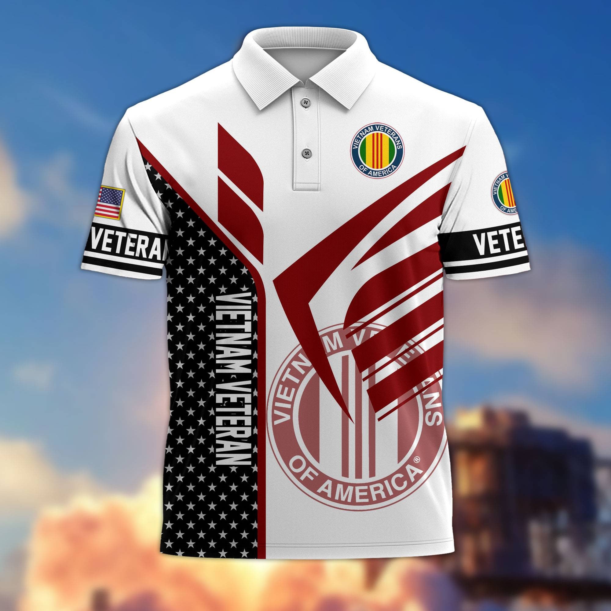 Premium US Veterans Polo Shirt, Gifts For US Veterans, Gifts On Father's Day, Independence Day, Armed Forces Day, Veterans Day.