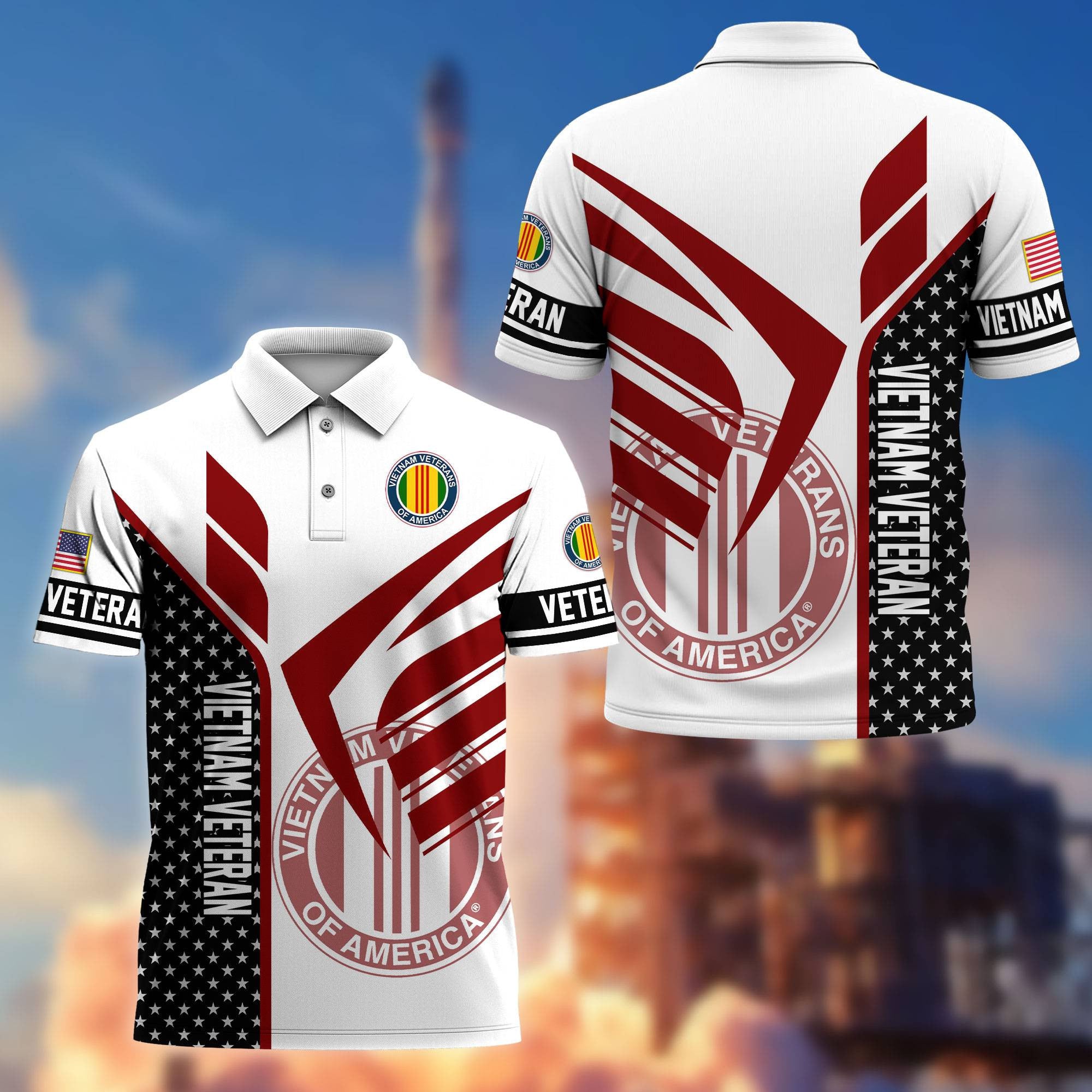Premium US Veterans Polo Shirt, Gifts For US Veterans, Gifts On Father's Day, Independence Day, Armed Forces Day, Veterans Day.