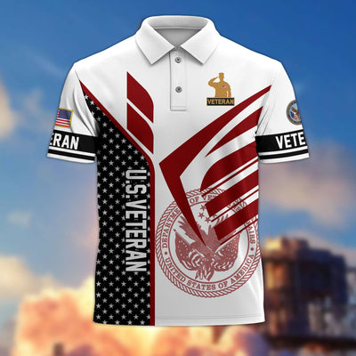 Premium US Veterans Polo Shirt, Gifts For US Veterans, Gifts On Father's Day, Independence Day, Armed Forces Day, Veterans Day.