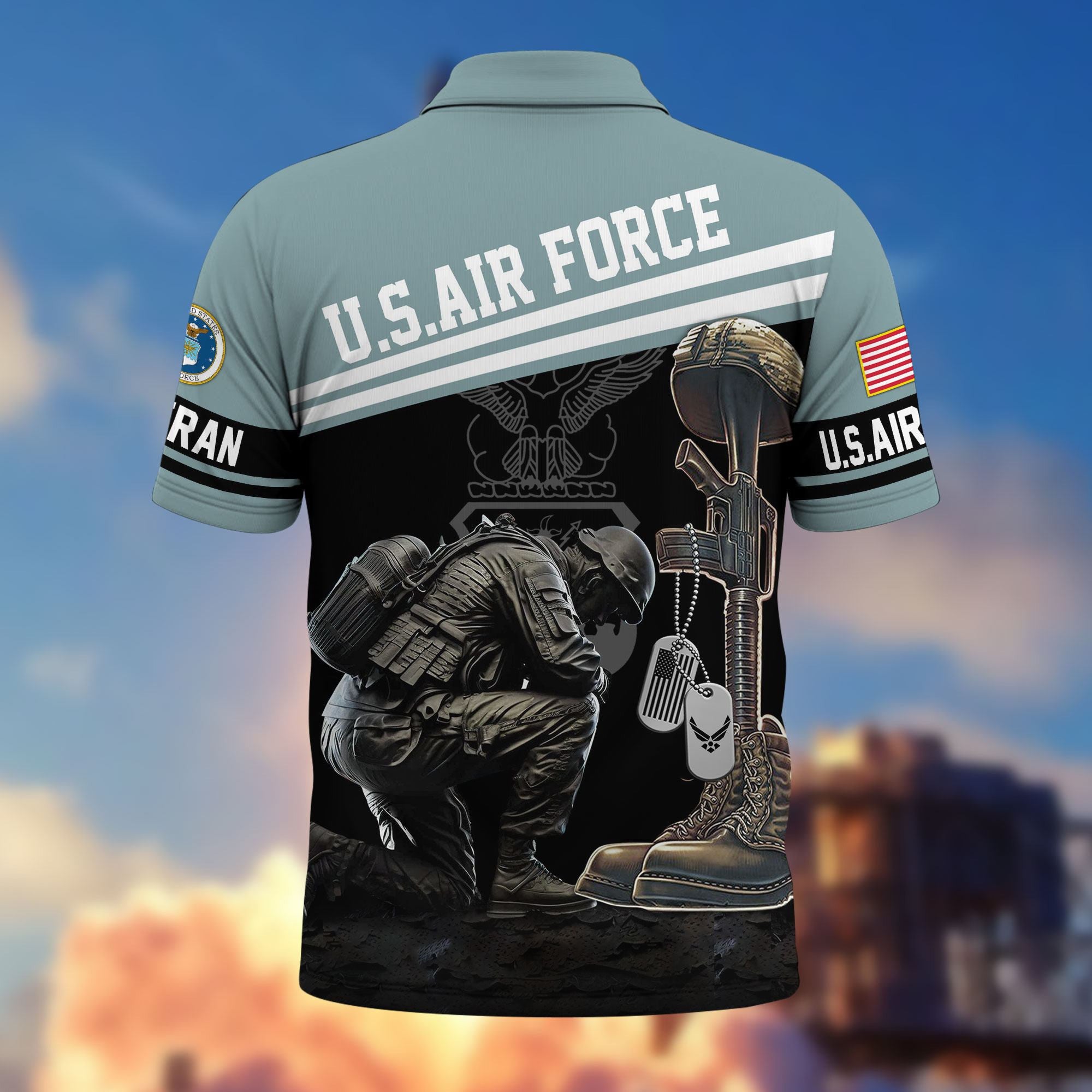 Premium US Veterans Polo Shirt, Gifts For US Veterans, Gifts On Father's Day, Independence Day, Armed Forces Day, Veterans Day.