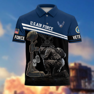 Premium US Veterans Polo Shirt, Gifts For US Veterans, Gifts On Father's Day, Independence Day, Armed Forces Day, Veterans Day.
