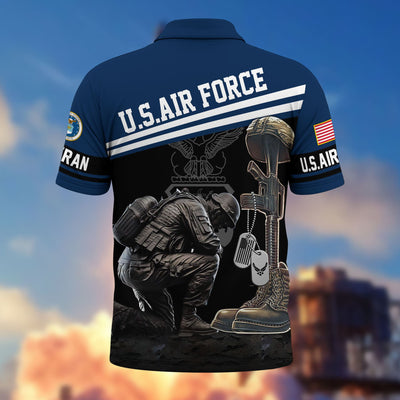 Premium US Veterans Polo Shirt, Gifts For US Veterans, Gifts On Father's Day, Independence Day, Armed Forces Day, Veterans Day.