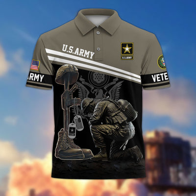 Premium US Veterans Polo Shirt, Gifts For US Veterans, Gifts On Father's Day, Independence Day, Armed Forces Day, Veterans Day.