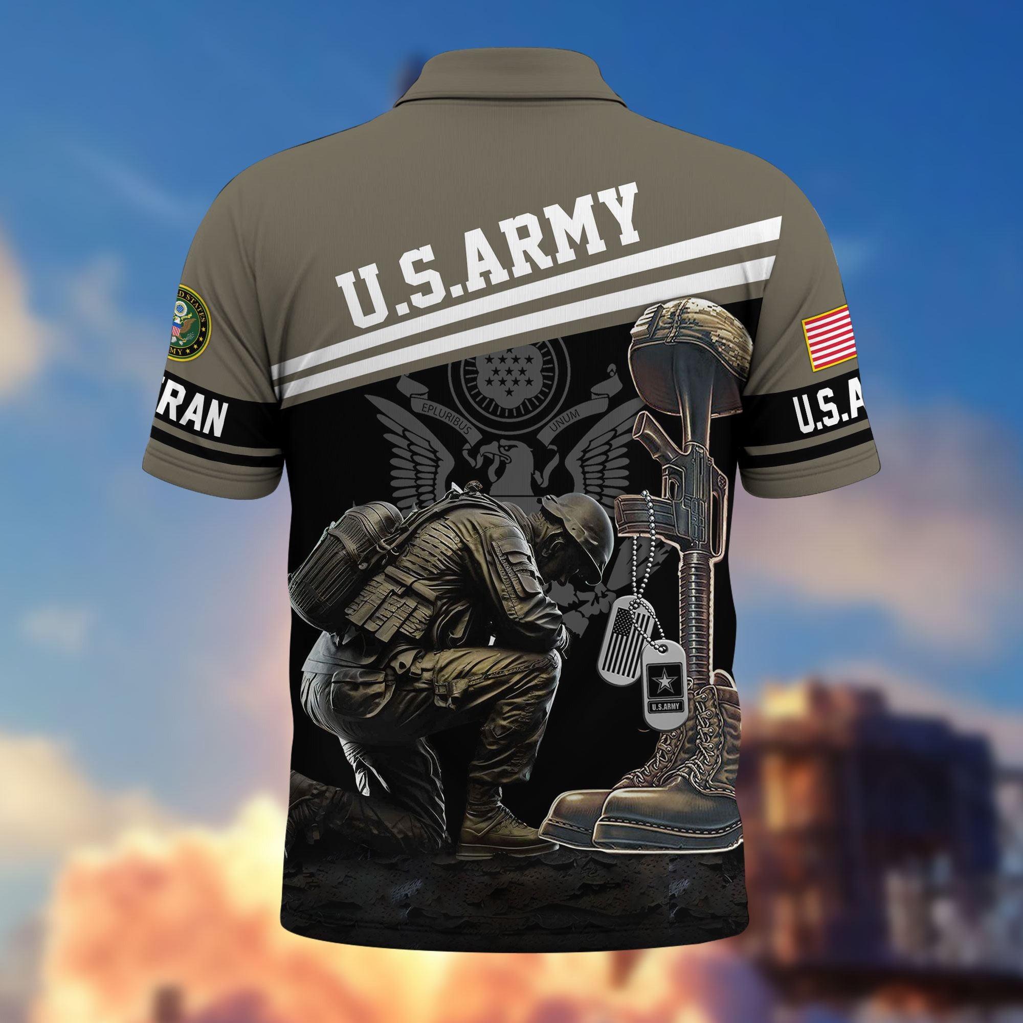 Premium US Veterans Polo Shirt, Gifts For US Veterans, Gifts On Father's Day, Independence Day, Armed Forces Day, Veterans Day.