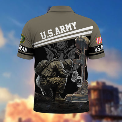Premium US Veterans Polo Shirt, Gifts For US Veterans, Gifts On Father's Day, Independence Day, Armed Forces Day, Veterans Day.