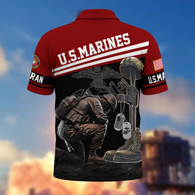Premium US Veterans Polo Shirt, Gifts For US Veterans, Gifts On Father's Day, Independence Day, Armed Forces Day, Veterans Day.