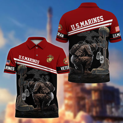 Premium US Veterans Polo Shirt, Gifts For US Veterans, Gifts On Father's Day, Independence Day, Armed Forces Day, Veterans Day.