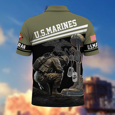 Premium US Veterans Polo Shirt, Gifts For US Veterans, Gifts On Father's Day, Independence Day, Armed Forces Day, Veterans Day.