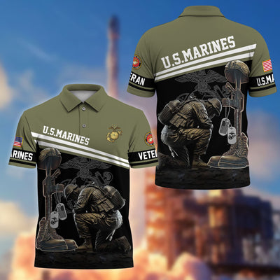 Premium US Veterans Polo Shirt, Gifts For US Veterans, Gifts On Father's Day, Independence Day, Armed Forces Day, Veterans Day.