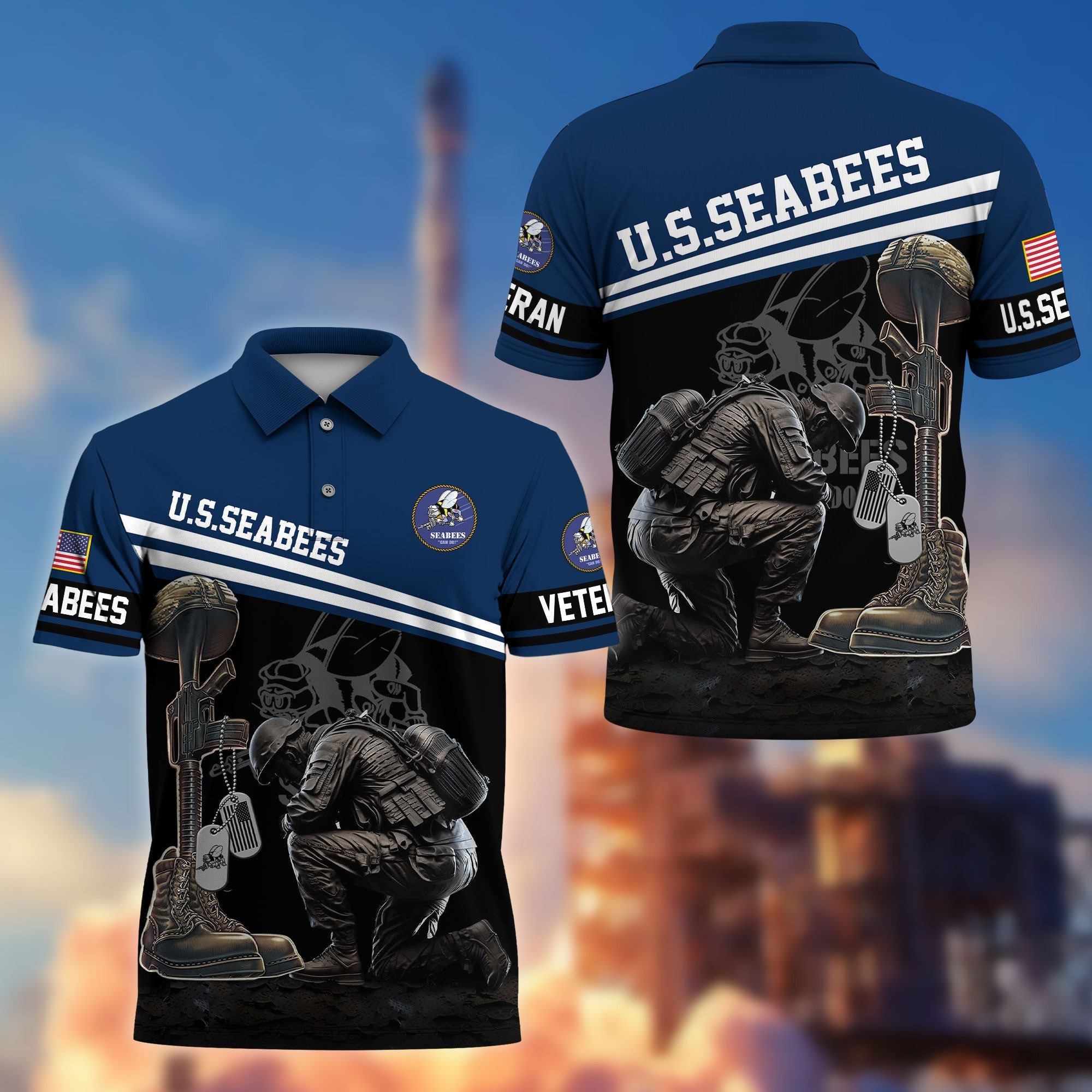 Premium US Veterans Polo Shirt, Gifts For US Veterans, Gifts On Father's Day, Independence Day, Armed Forces Day, Veterans Day.