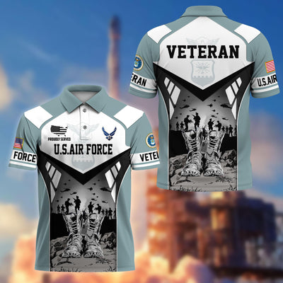 Premium US Veterans Polo Shirt, Gifts For US Veterans, Gifts On Father's Day, Independence Day, Armed Forces Day, Veterans Day.