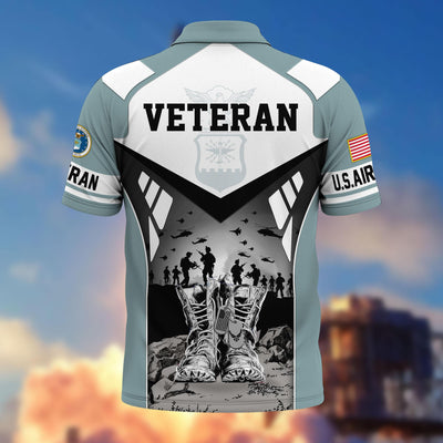 Premium US Veterans Polo Shirt, Gifts For US Veterans, Gifts On Father's Day, Independence Day, Armed Forces Day, Veterans Day.