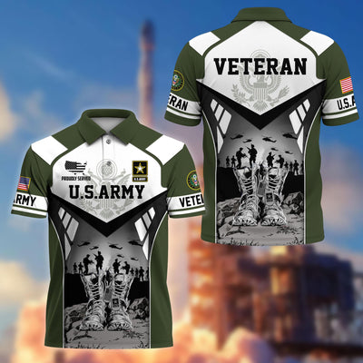 Premium US Veterans Polo Shirt, Gifts For US Veterans, Gifts On Father's Day, Independence Day, Armed Forces Day, Veterans Day.