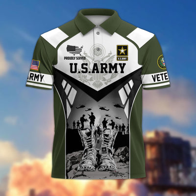 Premium US Veterans Polo Shirt, Gifts For US Veterans, Gifts On Father's Day, Independence Day, Armed Forces Day, Veterans Day.
