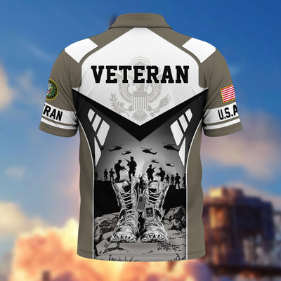 Premium US Veterans Polo Shirt, Gifts For US Veterans, Gifts On Father's Day, Independence Day, Armed Forces Day, Veterans Day.