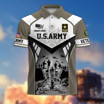 Premium US Veterans Polo Shirt, Gifts For US Veterans, Gifts On Father's Day, Independence Day, Armed Forces Day, Veterans Day.