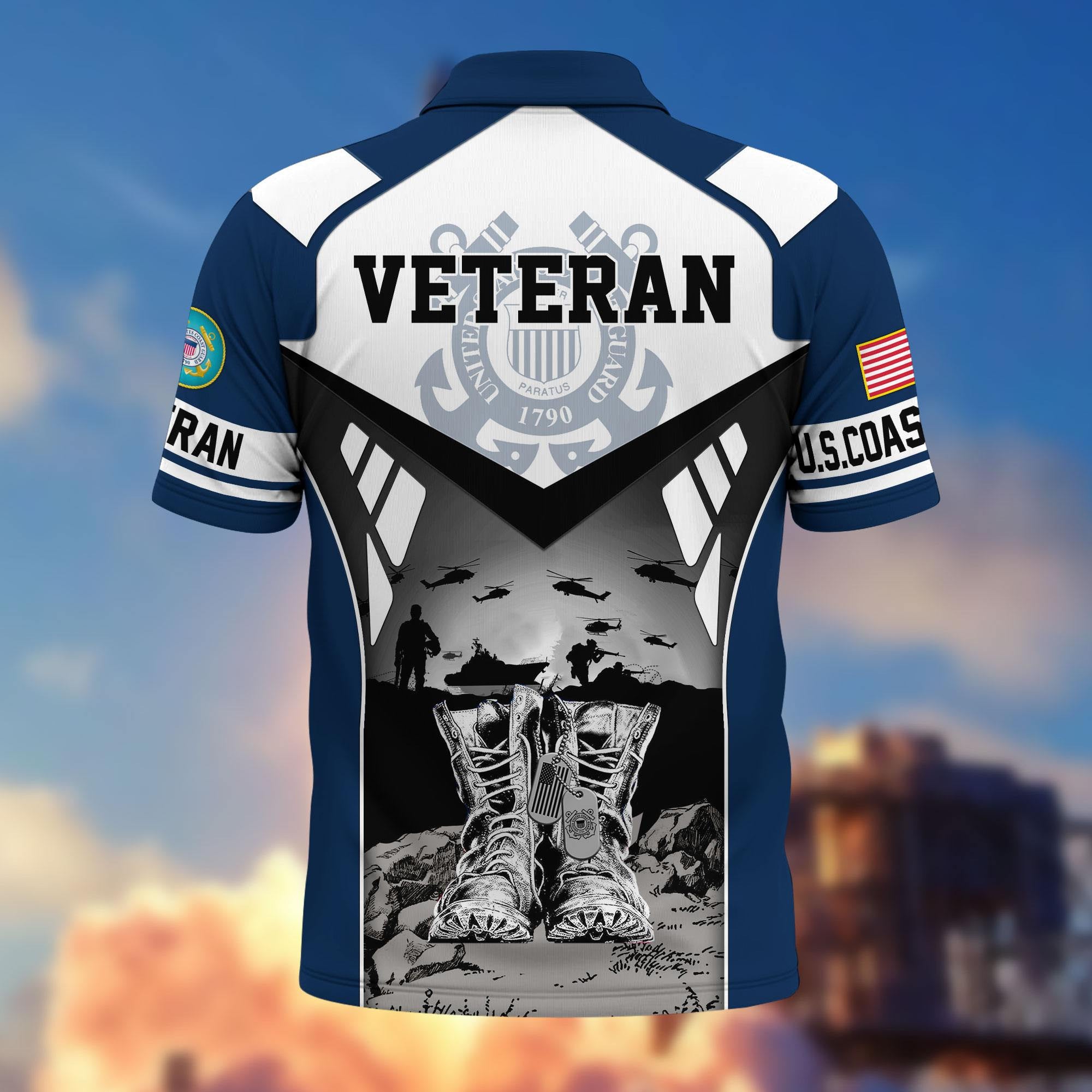 Premium US Veterans Polo Shirt, Gifts For US Veterans, Gifts On Father's Day, Independence Day, Armed Forces Day, Veterans Day.
