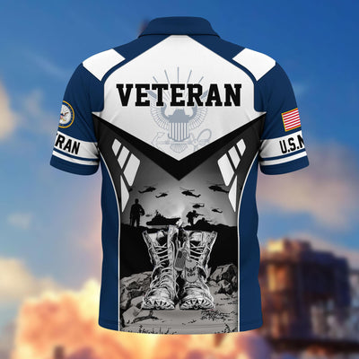 Premium US Veterans Polo Shirt, Gifts For US Veterans, Gifts On Father's Day, Independence Day, Armed Forces Day, Veterans Day.