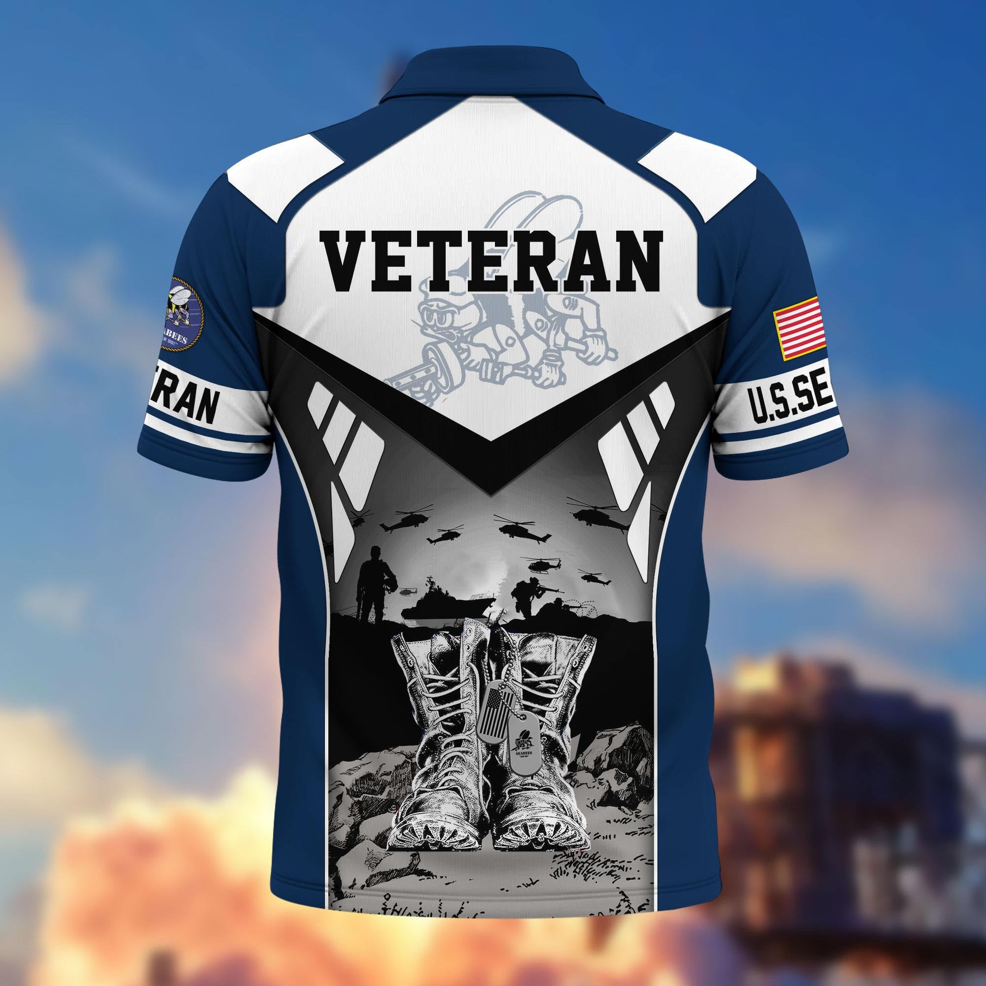 Premium US Veterans Polo Shirt, Gifts For US Veterans, Gifts On Father's Day, Independence Day, Armed Forces Day, Veterans Day.